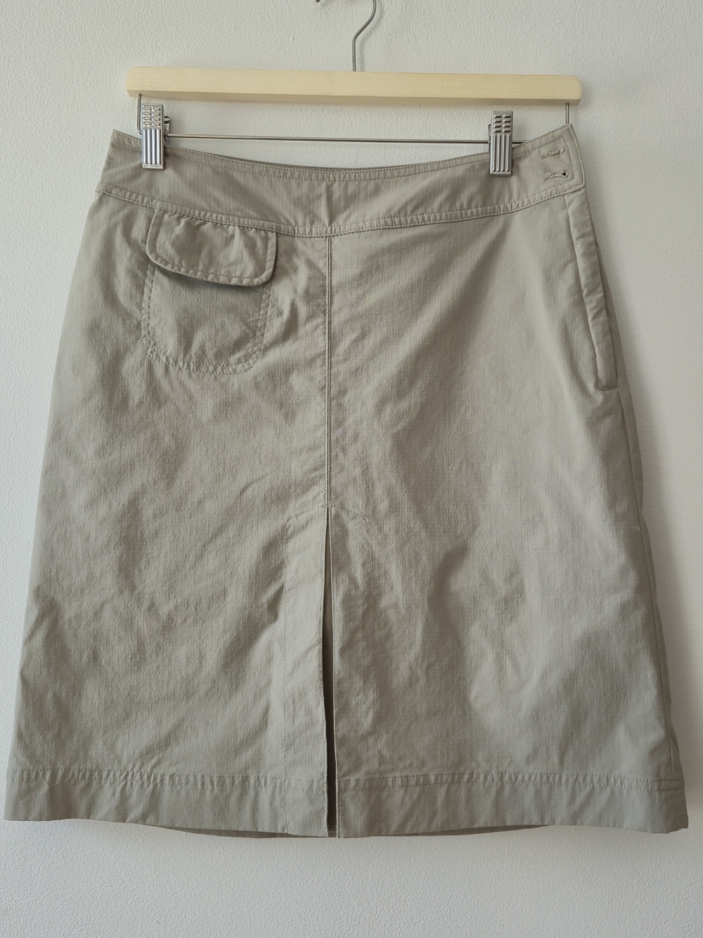 Tilkey Classic Tan A-Line Skirt , Shorts with Front Slit, Hicking